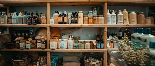 Vista de la tiendita del camping con productos frescos